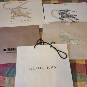 Burberry Lot Of 5 Shopping Paper Gift Bags Various Sizes NOTE